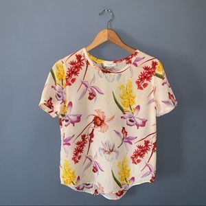 Equipment Silk Print Floral Top Size XS
